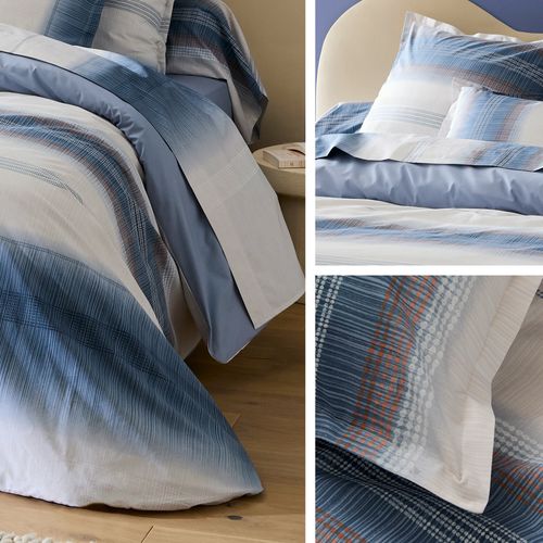 Drap Plat 240x310 Cm En 100% Percale De Coton Esteban Bleu