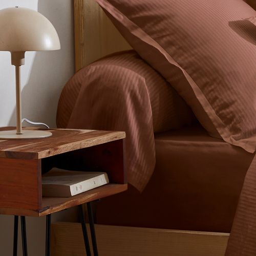 Taie De Traversin 240x43 Cm Satin De Coton Grand Hôtel Marron Cuir