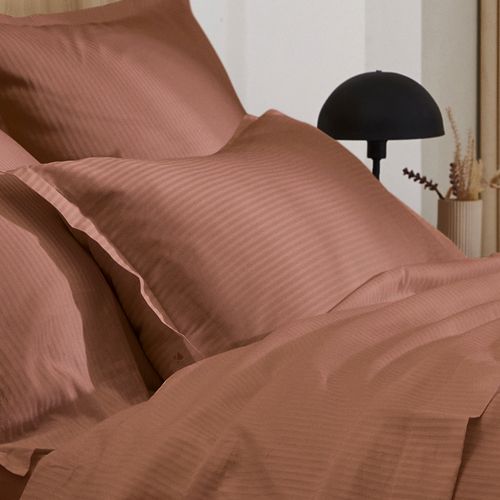 Taie D'oreiller 50x70 Cm Satin De Coton Grand Hôtel Marron Cuir