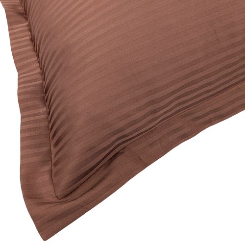 Taie D'oreiller 50x70 Cm Satin De Coton Grand Hôtel Marron Cuir