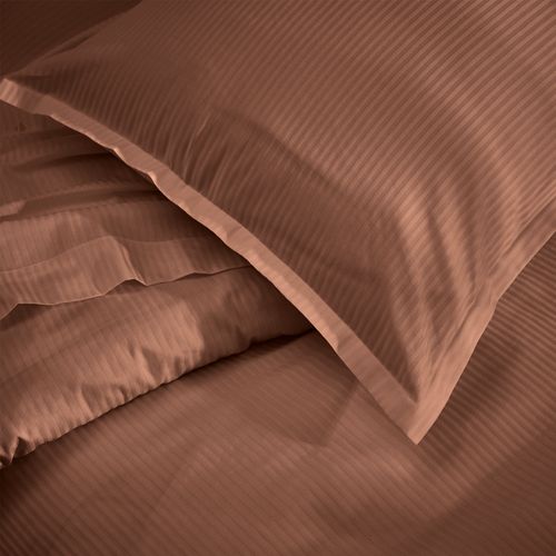 Taie D'oreiller 65x65 Cm Satin De Coton Grand Hôtel Marron Cuir