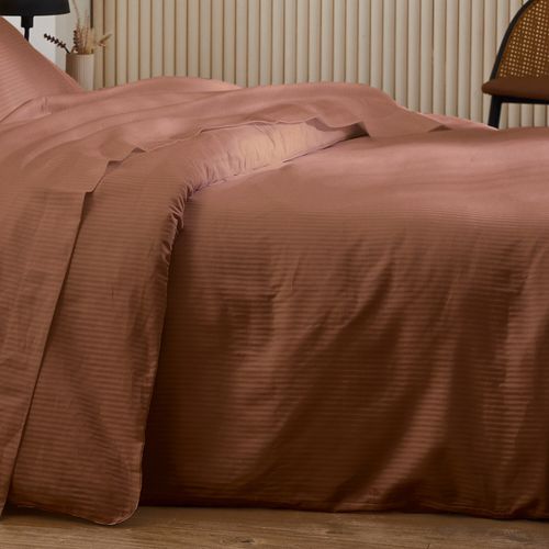 Housse De Couette 140x200 Cm Satin De Coton Grand Hôtel Marron
