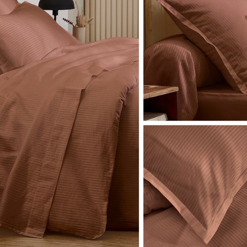 Housse De Couette 240x220 Cm Satin De Coton Grand Hôtel Marron