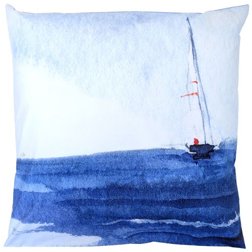 Taie D'oreiller 65x65 Cm Percale De Coton Regate Bleu