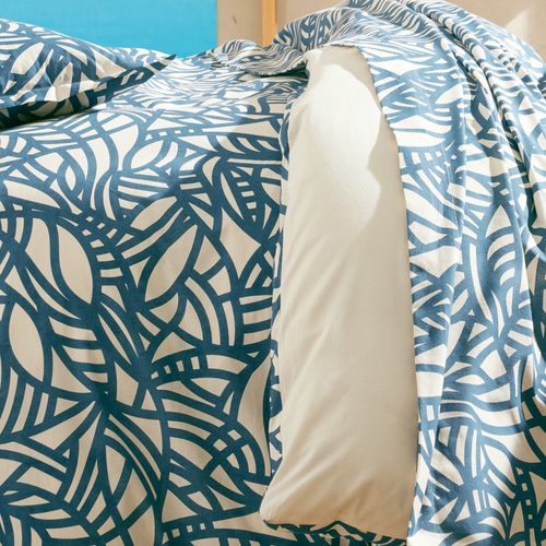 Housse De Couette 200x200 Cm Coton Lavé Serena Bleu Beige