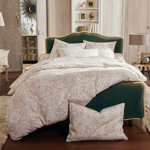 Parure De Lit 300x240 Cm 50x70 Cm Percale De Coton Palazzo Beige 3 Pièces