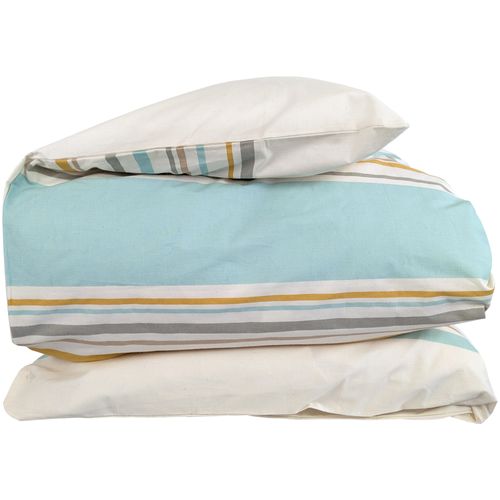 Housse De Couette 140x200 Cm Coton Hugo Beige/moutarde