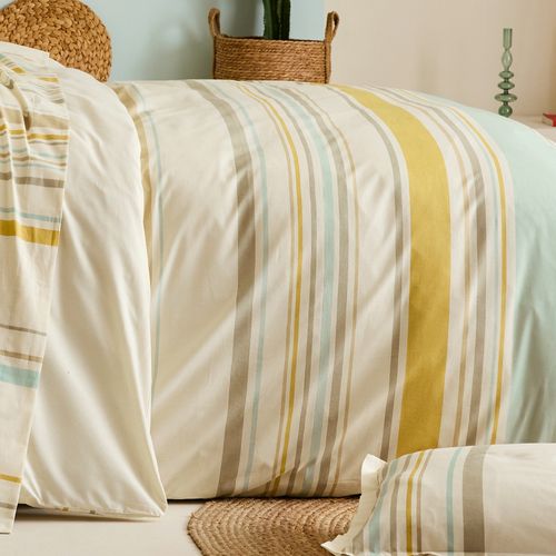 Housse De Couette 200x200 Cm Coton Hugo Beige/moutarde