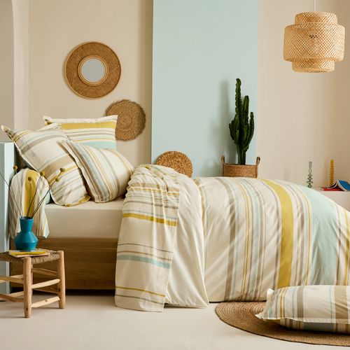 Housse De Couette 260x240 Cm Coton Hugo Beige/moutarde