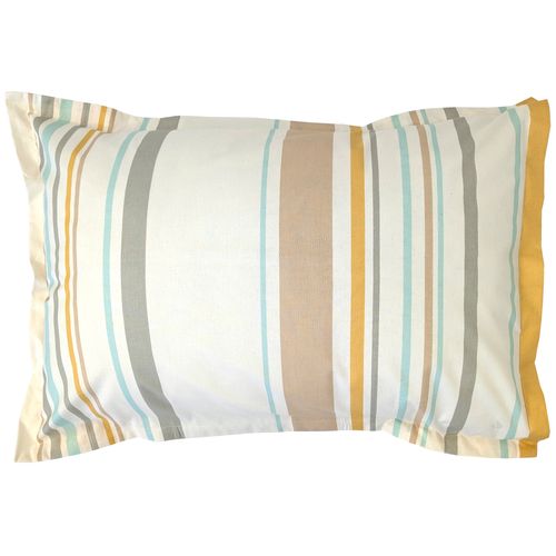 Taie D'oreiller 50x70 Cm Coton Hugo Beige/moutarde