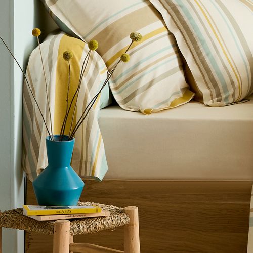 Taie De Traversin 200x43 Cm Coton Hugo Beige/moutarde