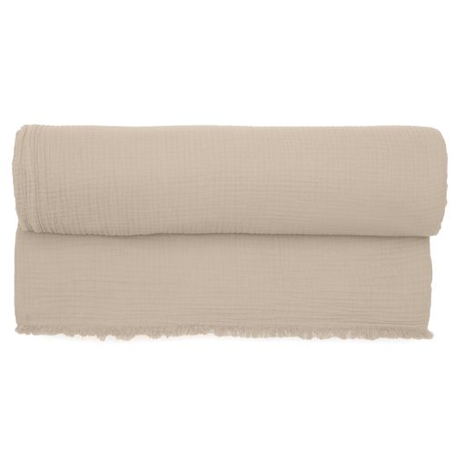 Couvre-lit 150x200 Cm Coton Collection Paros Beige Chanvre