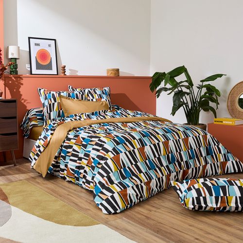 Parure De Lit 280x240 Cm 65x65 Cm Pur Coton Pietro Multicolore 3 Pièces