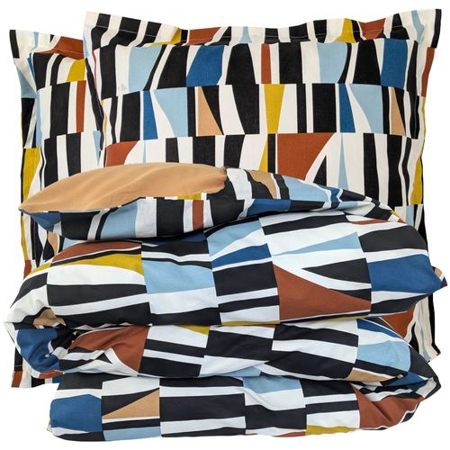 Parure De Lit 300x240 Cm 65x65 Cm Pur Coton Pietro Multicolore 3 Pièces