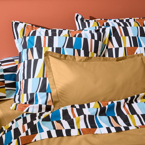 Parure De Lit 240x220 Cm 50x70 Cm Pur Coton Pietro Multicolore 3 Pièces