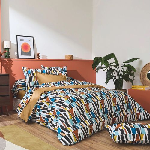 Parure De Lit 300x240 Cm 50x70 Cm Pur Coton Pietro Multicolore 3 Pièces