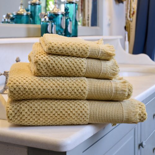 Parure De Bain Micro-coton Tethys Vert Olive 5 Pièces