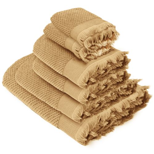 Parure De Bain Micro-coton Tethys Jaune Avoine 6 Pièces
