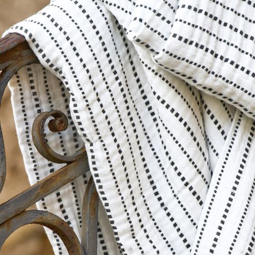 Dessus De Lit Mousseline De Coton 260x240 Cm Imani Blanc Neige Caviar