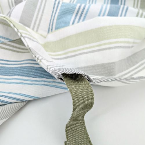 Tablier De Cuisine à Rayures En Toile 60x90 Cm 100% Line Bleu Et Vert