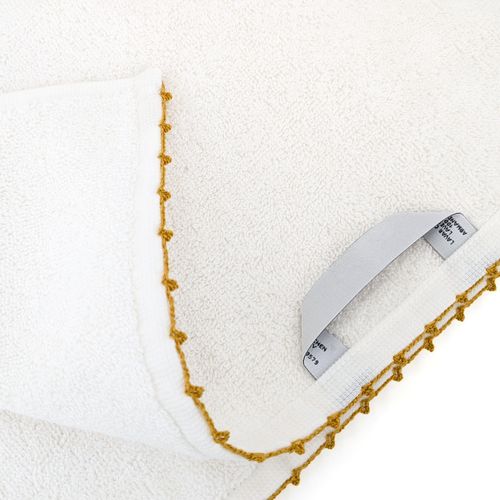 Drap De Douche 70x140 Cm Pur Coton Collection Orla Avec Picueta Jaune