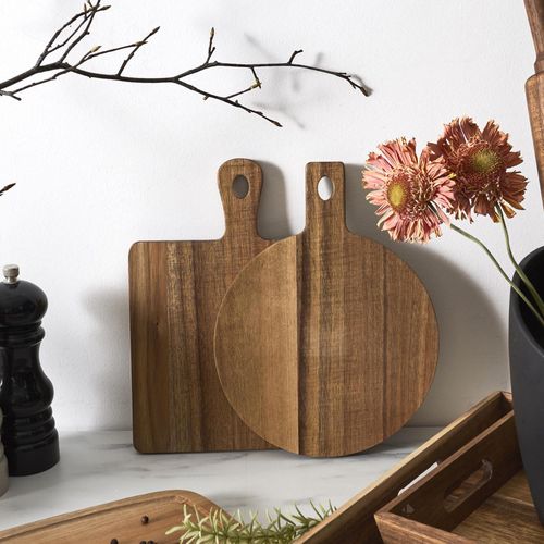 Planche De Présentation Rond En Bois En Acacia Collection Ebene Marron