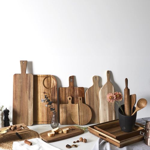 Lot De 2 Planches De Présentation En Bois En Acacia Collection Ebene Marron