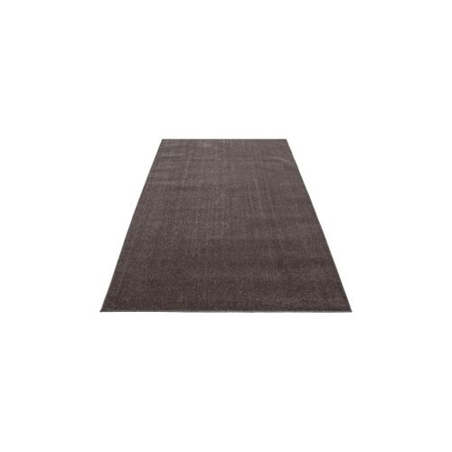 Tapis Uni à Courtes Mèches Pour Salon Rush Marron 140x200