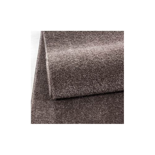 Tapis Uni à Courtes Mèches Pour Salon Rush Marron 160x230