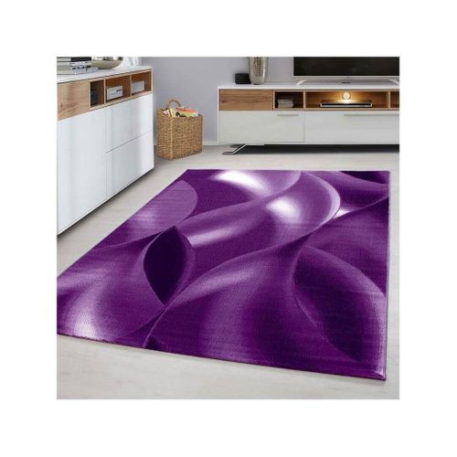 Tapis Courbe Moderne à Courtes Mèches Zilfa Lilas 200x290