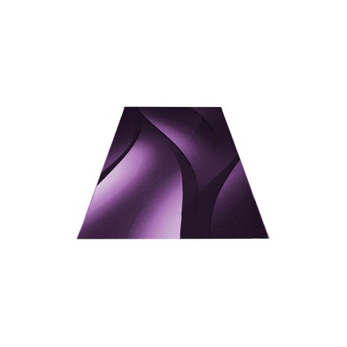 Tapis Effet Courbe Pour Salon Design Rectangle Kris Lilas 200x290