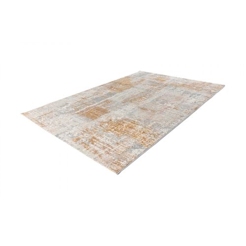 Tapis Rayé Moderne à Courtes Mèches Rectangle Impiano Moutarde 80x150