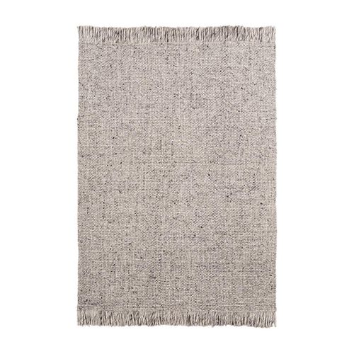 Tapis Naturel En Laine Et Viscose Rectangle Tissé Main Tanguro Gris 120x170