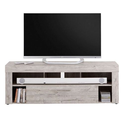 Meuble TV 1 Tiroir Design "biotin" 150cm Chêne Sable