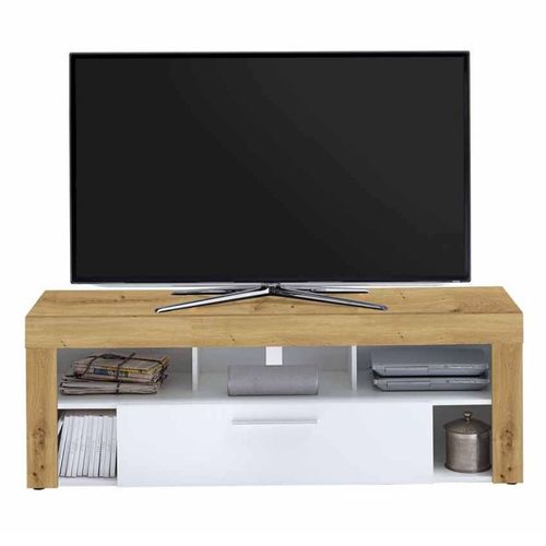 Meuble TV 1 Tiroir Design "biotin" 150cm Chêne