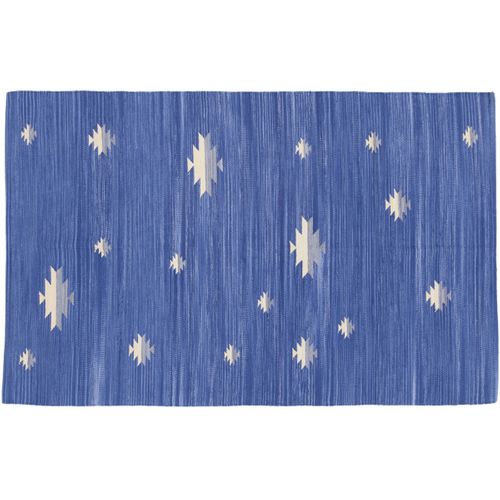 Tapis Lavable En Machine Design Plat Glasgow Bleu 60x120