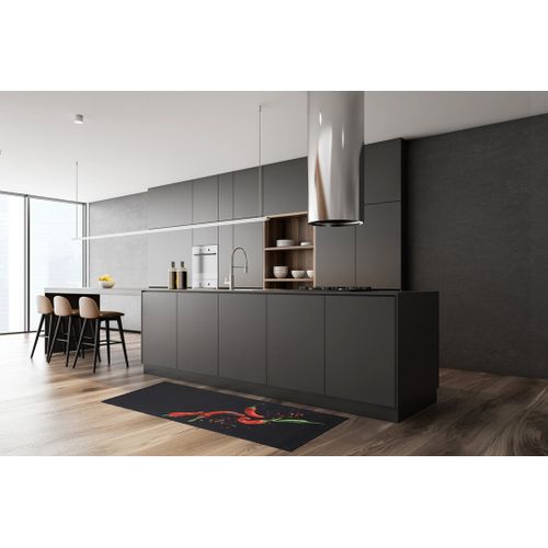 Tapis De Cuisine Noir En Pvc Design Piment Giffnock Noir 66x240