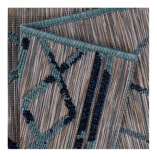 Tapis Ethnique Intérieur Et Extérieur Plat Design Vrensted Bleu 160x230