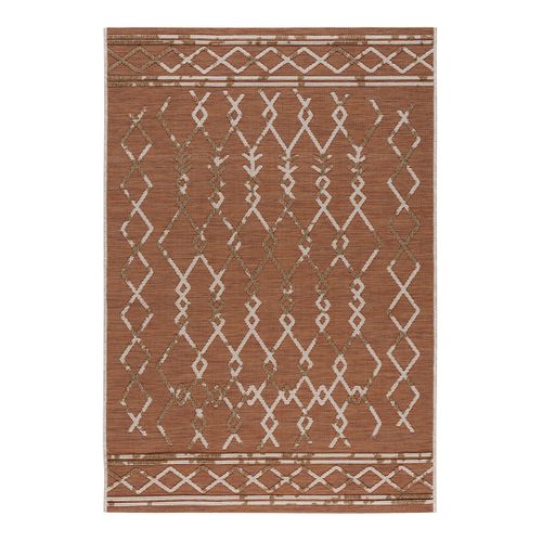 Tapis Ethnique Intérieur Et Extérieur Plat Design Vrensted Terre 80x150