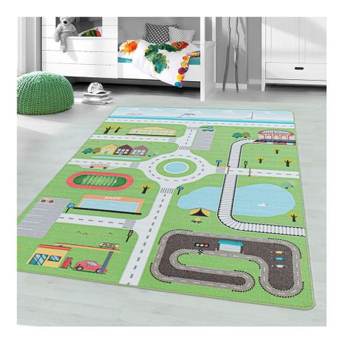 Tapis Chambre Bébé Et Enfant Road Vert 200x290