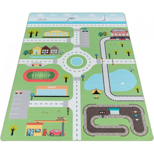 Tapis Chambre Bébé Et Enfant Road Vert 200x290