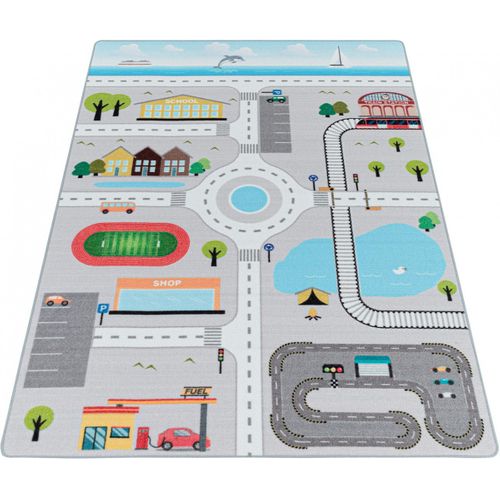 Tapis Chambre Bébé Et Enfant Road Gris 200x290