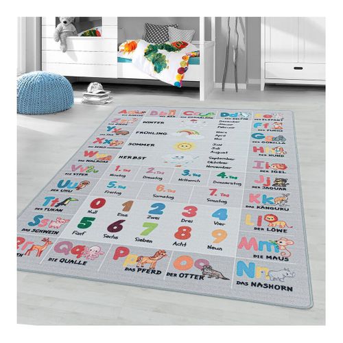 Tapis Antidérapant Enfant Pour Chambre Abc Gris 200x290