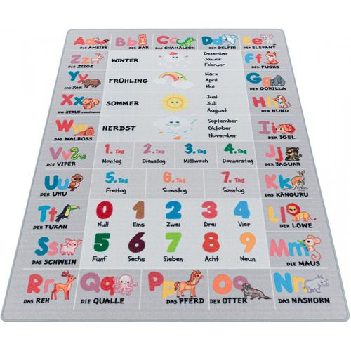 Tapis Antidérapant Enfant Pour Chambre Abc Gris 200x290