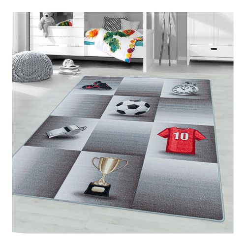 Tapis Enfant Antidérapant Football Storado Gris 200x290