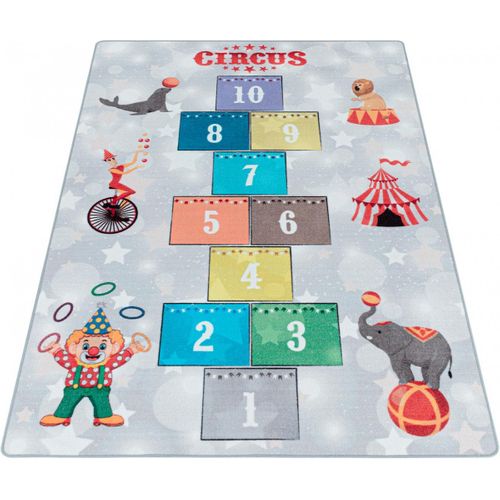 Tapis Marelle Pour Fille Et Garçon Circus Gris 200x290