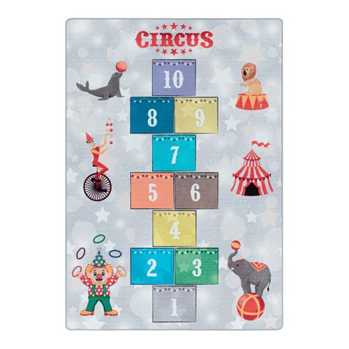 Tapis Marelle Pour Fille Et Garçon Circus Gris 200x290