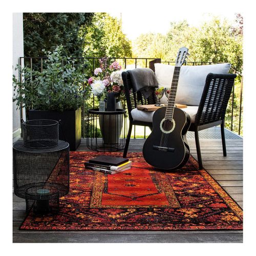 Tapis D'intérieur Et Extérieur Ethnique Rouge Elina Multicolore 160x230