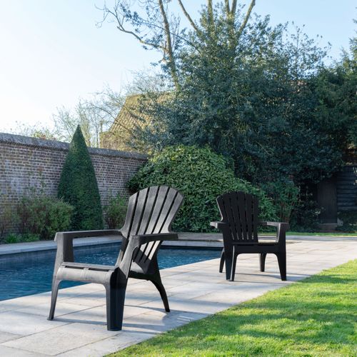 Lot De 4 Fauteuils Adirondack Anthracite