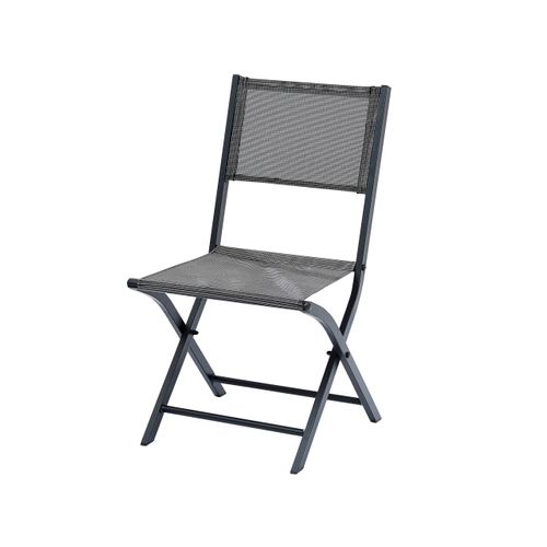 Chaise Pliante En Aluminum Et Textilène Grise